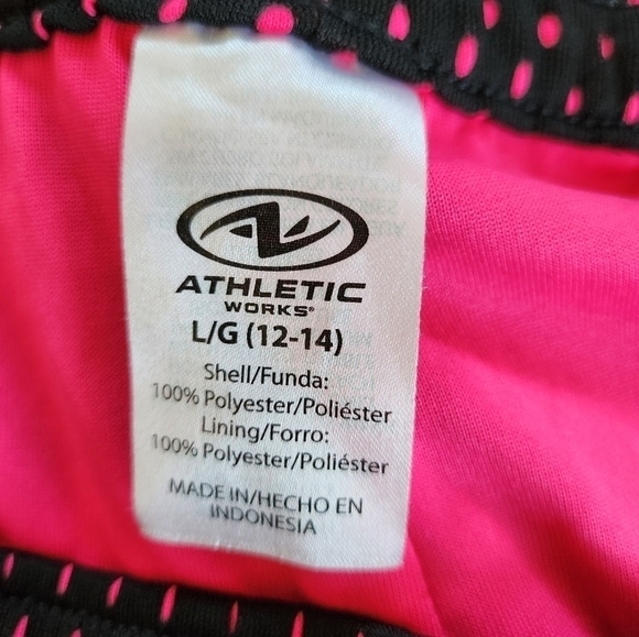 Athletic Works black/neon pink mesh shorts size Large - Picture 3 of 4
